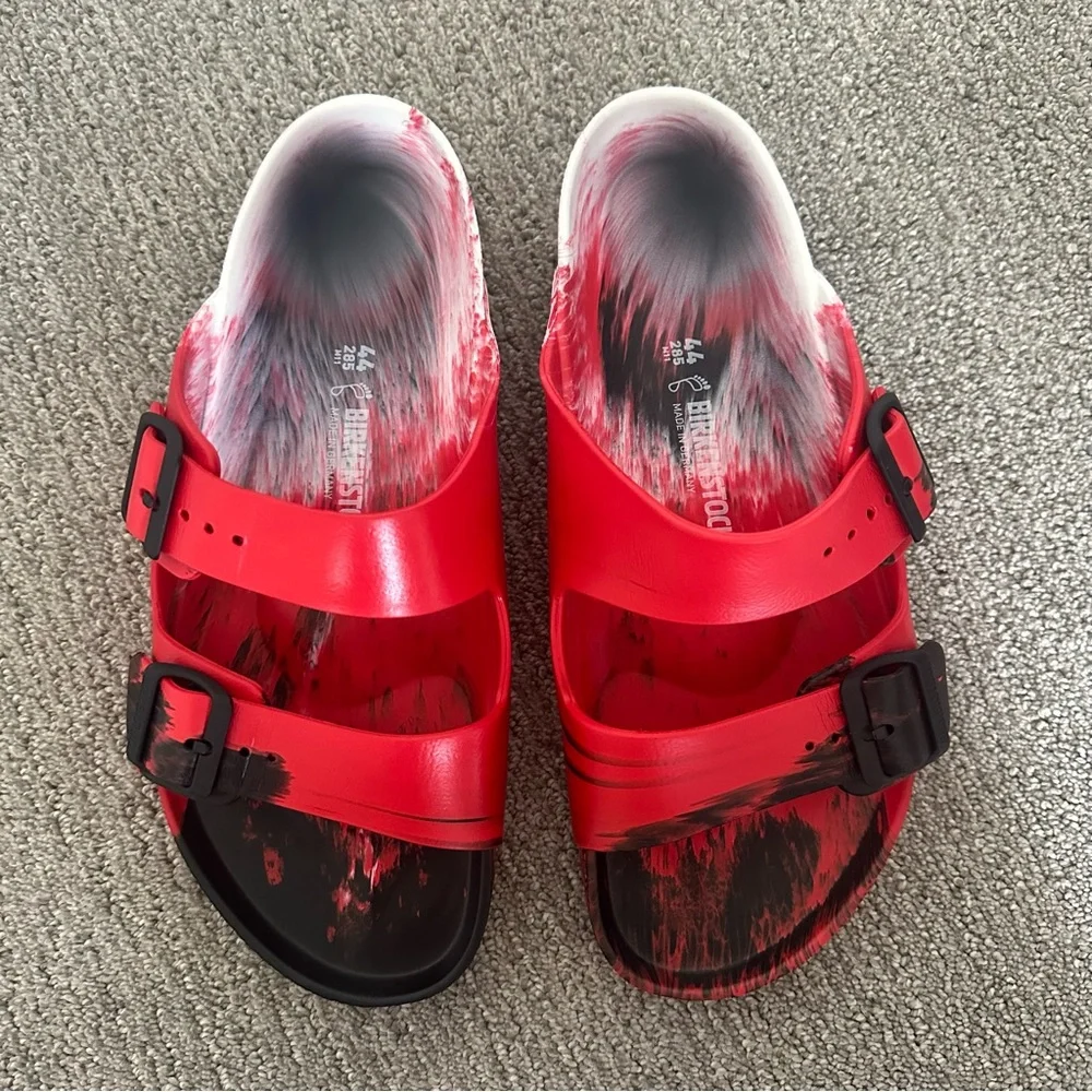 Birkenstock Arizona EV Sandals Shoes‎ Red Black White Mens Size 11